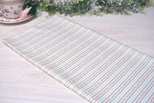 Riley Blake Bluegrass Charm Floral Stripe Green 1 yard cut
